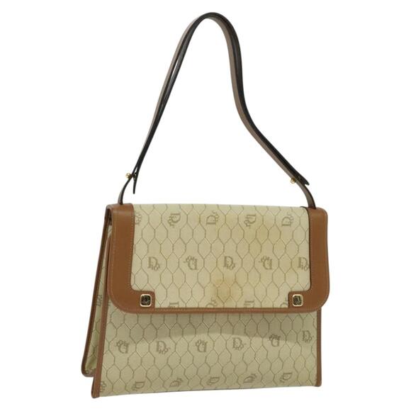 DIOR Honeycomb Canvas Hand Bag Leather Beige - Picture 1 of 16